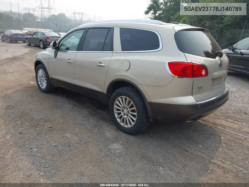 2008 Buick Enclave Cxl VIN: 5GAEV23778J140789 Lot: 45642430