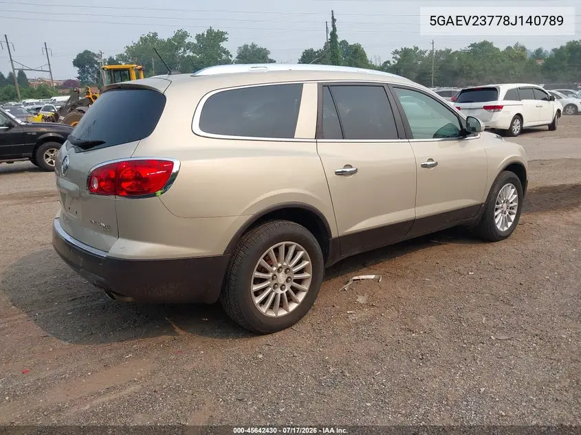 2008 Buick Enclave Cxl VIN: 5GAEV23778J140789 Lot: 45642430