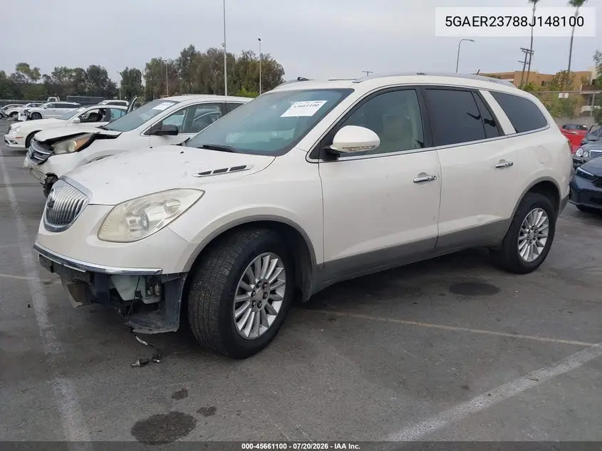 2008 Buick Enclave Cxl VIN: 5GAER23788J148100 Lot: 45661100