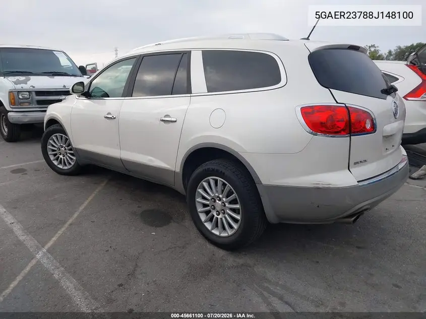 2008 Buick Enclave Cxl VIN: 5GAER23788J148100 Lot: 45661100