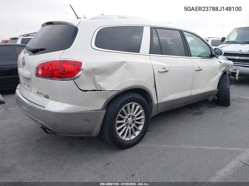 2008 Buick Enclave Cxl VIN: 5GAER23788J148100 Lot: 45661100