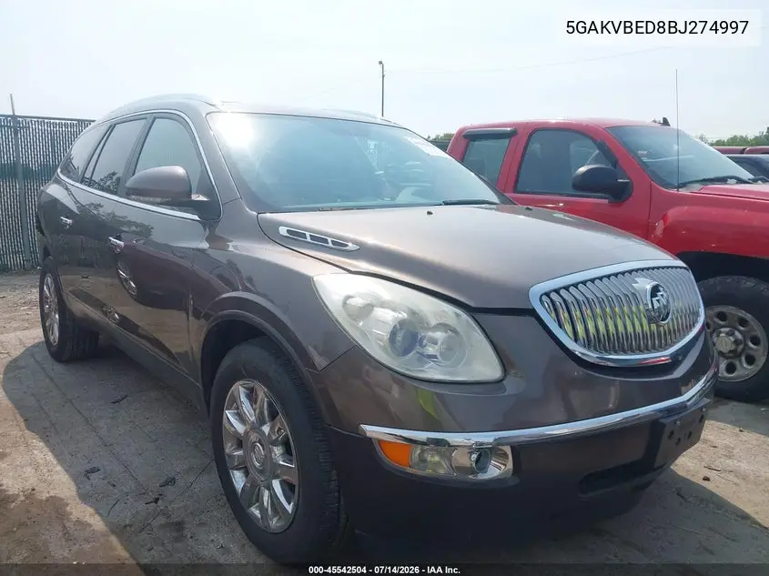 2011 Buick Enclave 1Xl VIN: 5GAKVBED8BJ274997 Lot: 45542504