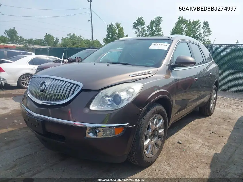 2011 Buick Enclave 1Xl VIN: 5GAKVBED8BJ274997 Lot: 45542504