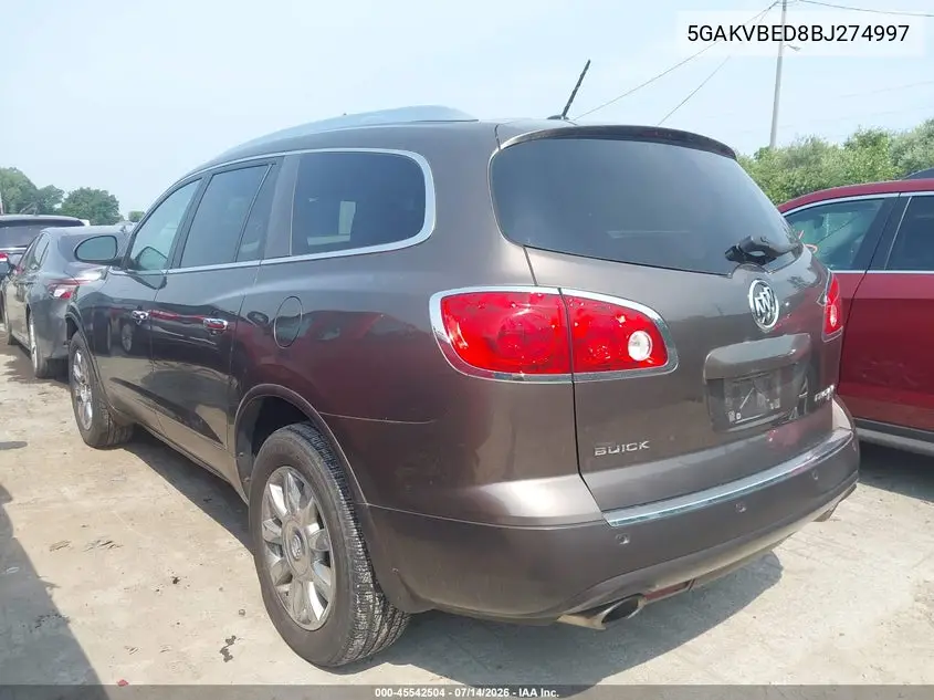 2011 Buick Enclave 1Xl VIN: 5GAKVBED8BJ274997 Lot: 45542504