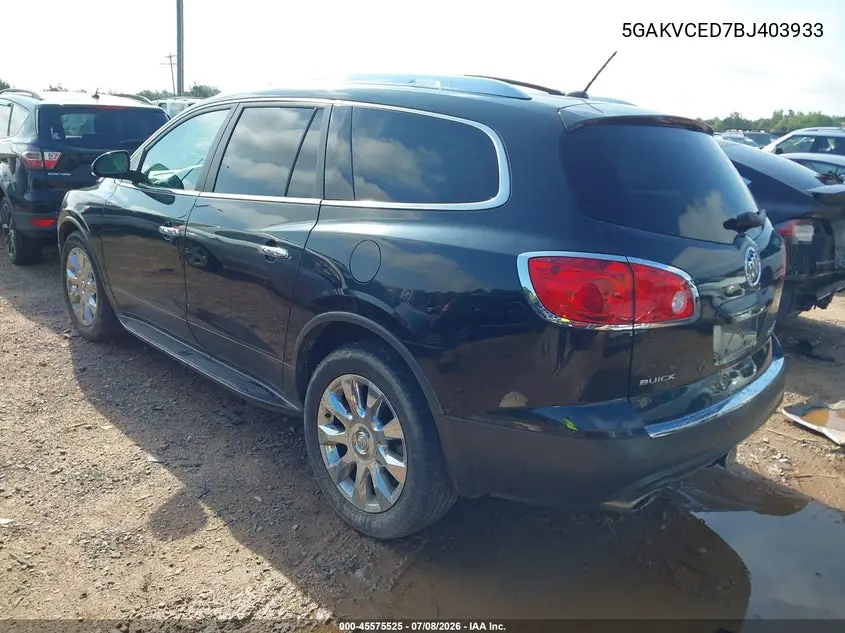 2011 Buick Enclave 2Xl VIN: 5GAKVCED7BJ403933 Lot: 45575525