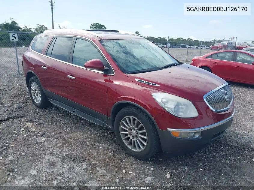 2011 Buick Enclave 1Xl VIN: 5GAKRBED0BJ126170 Lot: 45642153