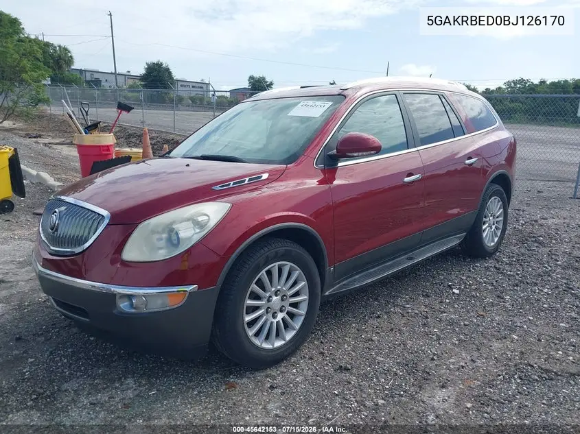 2011 Buick Enclave 1Xl VIN: 5GAKRBED0BJ126170 Lot: 45642153