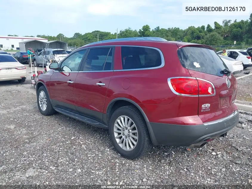 2011 Buick Enclave 1Xl VIN: 5GAKRBED0BJ126170 Lot: 45642153