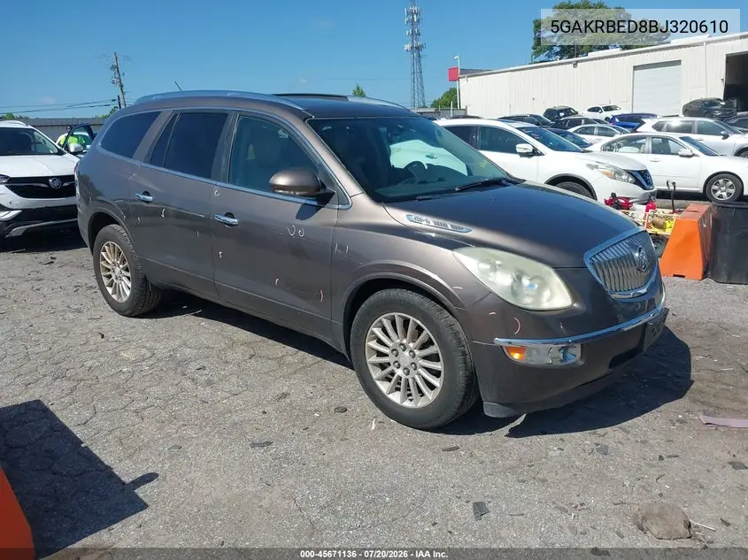 2011 Buick Enclave 1Xl VIN: 5GAKRBED8BJ320610 Lot: 45671136