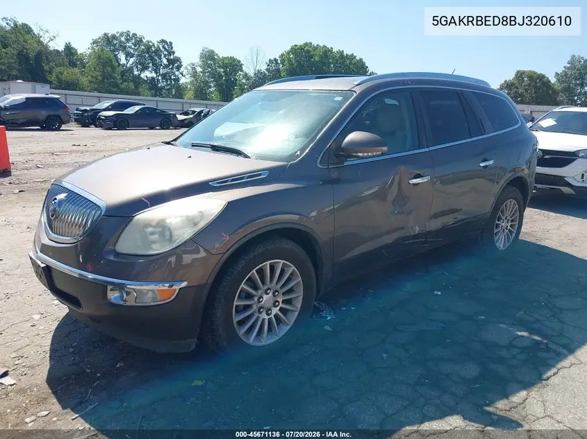 2011 Buick Enclave 1Xl VIN: 5GAKRBED8BJ320610 Lot: 45671136