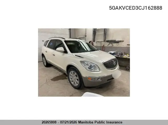 2012 Buick Enclave Cxl VIN: 5GAKVCED3CJ162888 Lot: 20265808