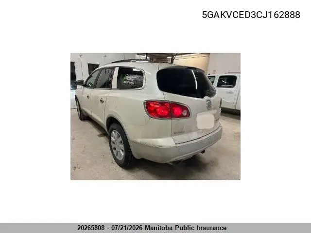 2012 Buick Enclave Cxl VIN: 5GAKVCED3CJ162888 Lot: 20265808