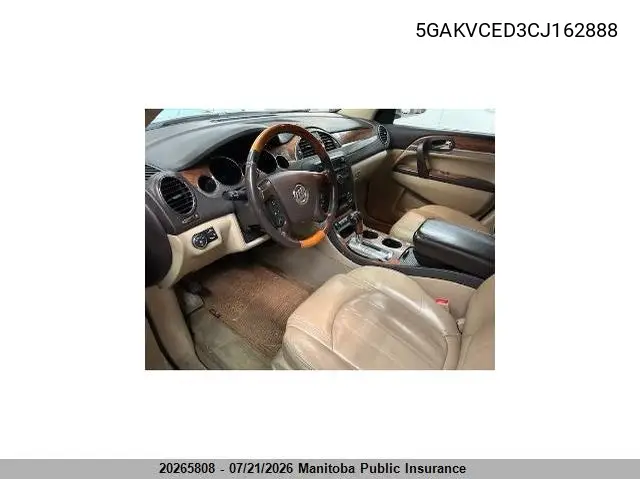 2012 Buick Enclave Cxl VIN: 5GAKVCED3CJ162888 Lot: 20265808