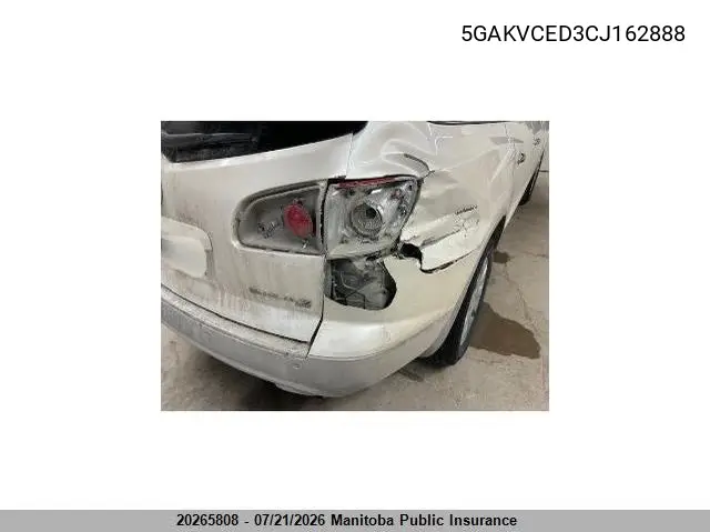 2012 Buick Enclave Cxl VIN: 5GAKVCED3CJ162888 Lot: 20265808