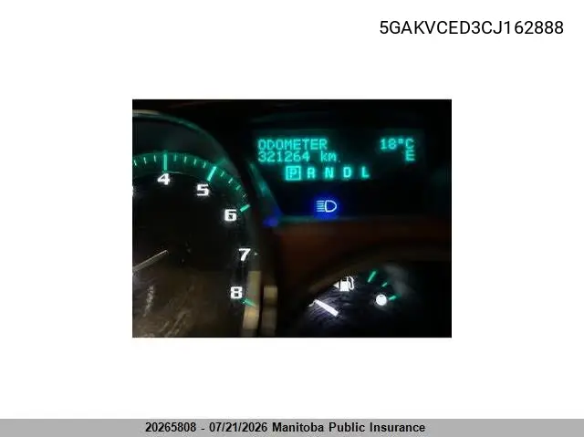 2012 Buick Enclave Cxl VIN: 5GAKVCED3CJ162888 Lot: 20265808