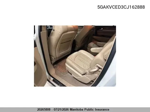 2012 Buick Enclave Cxl VIN: 5GAKVCED3CJ162888 Lot: 20265808