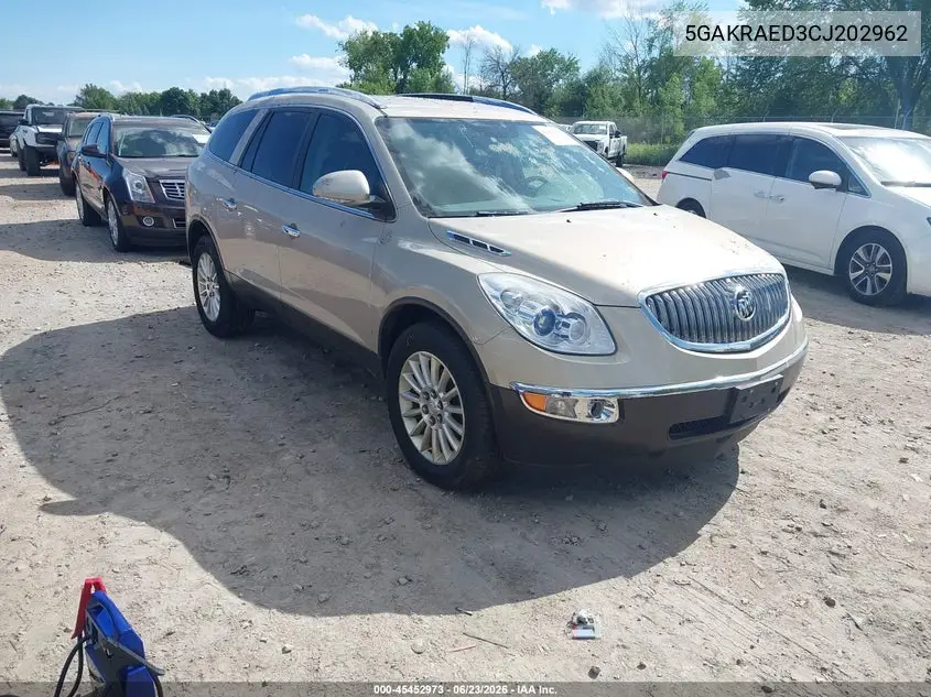 2012 Buick Enclave VIN: 5GAKRAED3CJ202962 Lot: 45452973