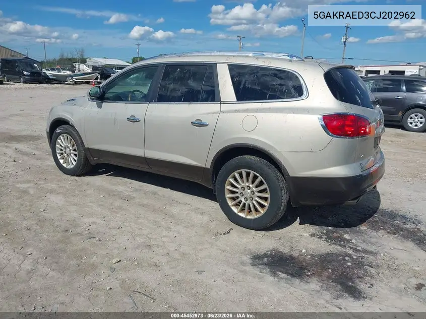 2012 Buick Enclave VIN: 5GAKRAED3CJ202962 Lot: 45452973