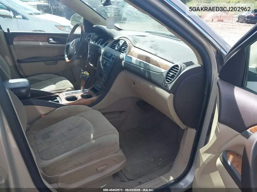 2012 Buick Enclave VIN: 5GAKRAED3CJ202962 Lot: 45452973