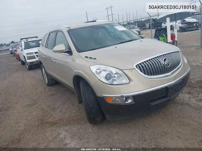 2012 Buick Enclave Leather VIN: 5GAKRCED3CJ180151 Lot: 45522705
