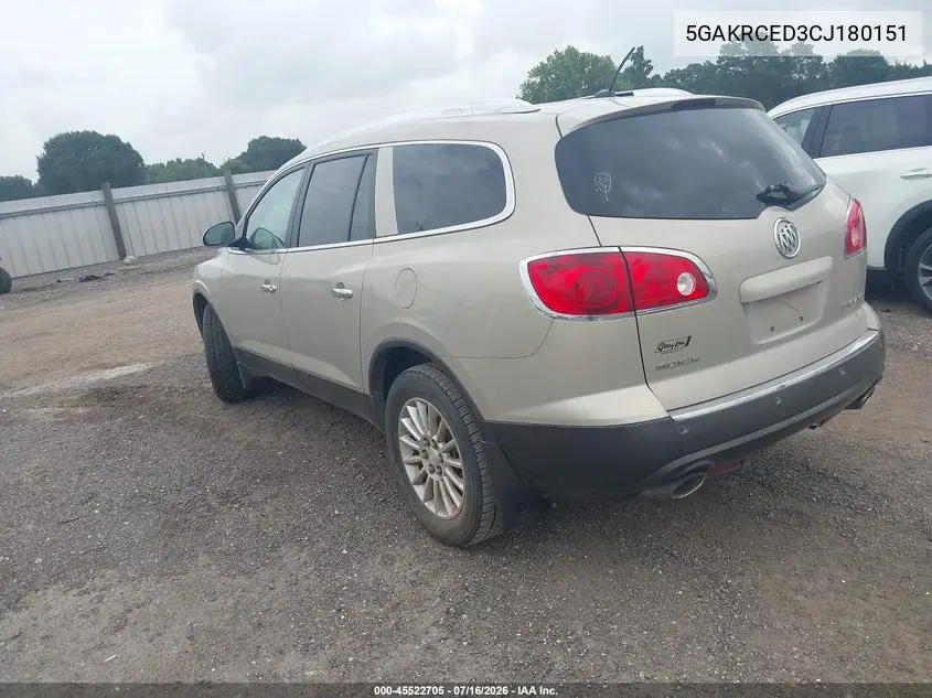 2012 Buick Enclave Leather VIN: 5GAKRCED3CJ180151 Lot: 45522705
