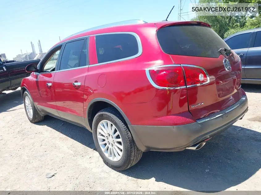 2012 Buick Enclave Leather VIN: 5GAKVCEDXCJ261952 Lot: 45591724