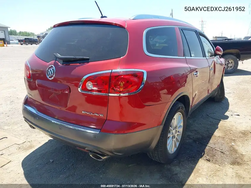 2012 Buick Enclave Leather VIN: 5GAKVCEDXCJ261952 Lot: 45591724