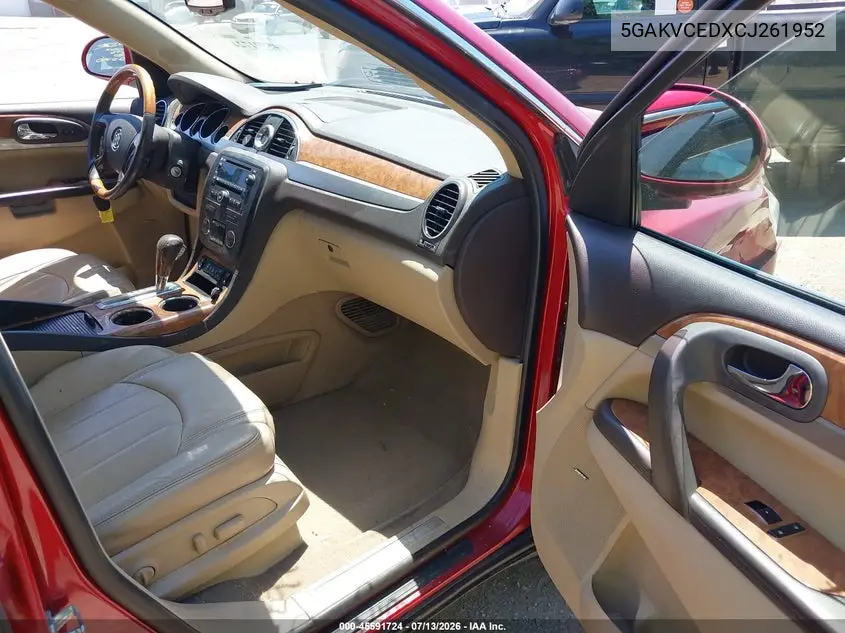 2012 Buick Enclave Leather VIN: 5GAKVCEDXCJ261952 Lot: 45591724