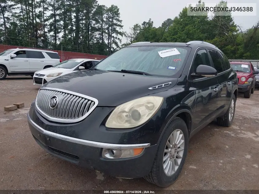 2012 Buick Enclave Leather VIN: 5GAKRCEDXCJ346388 Lot: 45609604