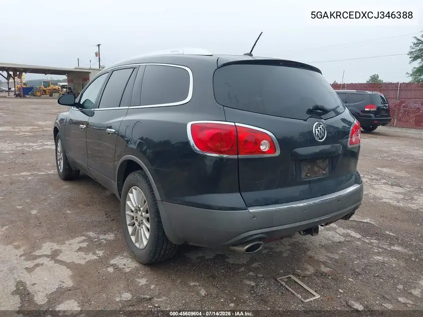 2012 Buick Enclave Leather VIN: 5GAKRCEDXCJ346388 Lot: 45609604