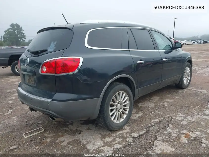 2012 Buick Enclave Leather VIN: 5GAKRCEDXCJ346388 Lot: 45609604