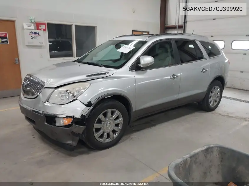 2012 Buick Enclave Leather VIN: 5GAKVCED7CJ399920 Lot: 45646246