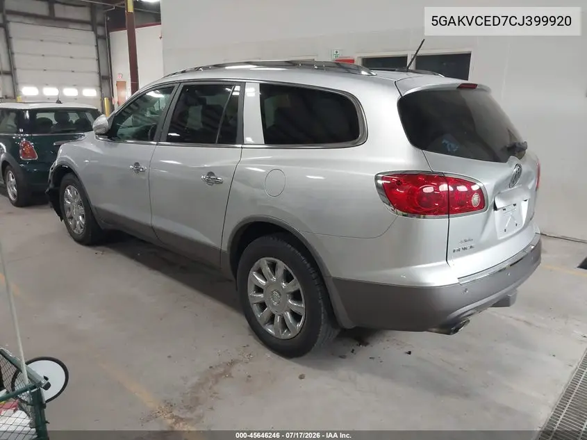 2012 Buick Enclave Leather VIN: 5GAKVCED7CJ399920 Lot: 45646246