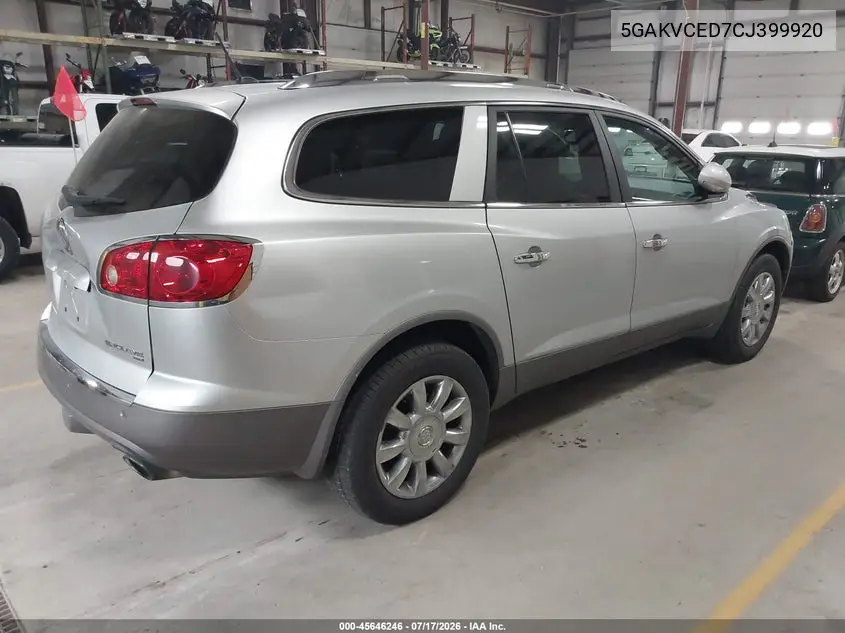 2012 Buick Enclave Leather VIN: 5GAKVCED7CJ399920 Lot: 45646246