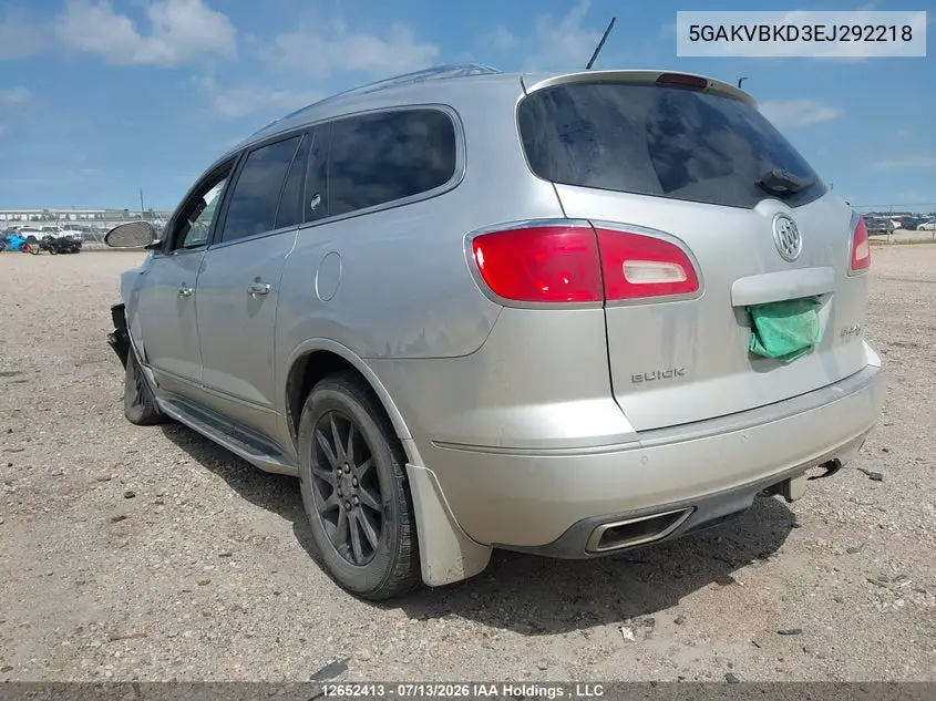 2014 Buick Enclave VIN: 5GAKVBKD3EJ292218 Lot: 12652413