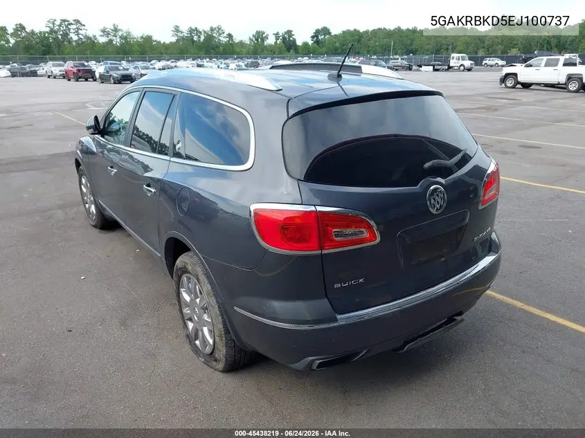 2014 Buick Enclave Leather VIN: 5GAKRBKD5EJ100737 Lot: 45438219