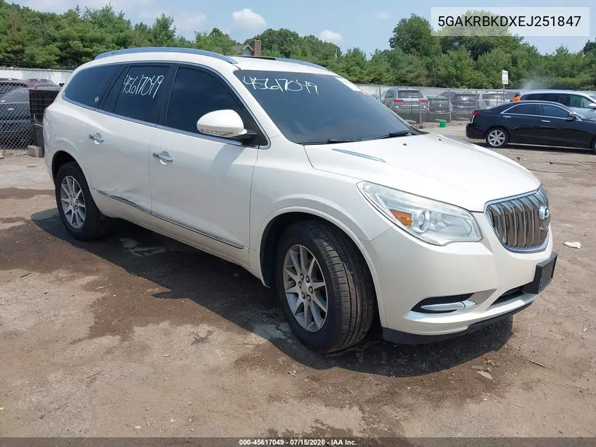 2014 Buick Enclave Leather VIN: 5GAKRBKDXEJ251847 Lot: 45617049