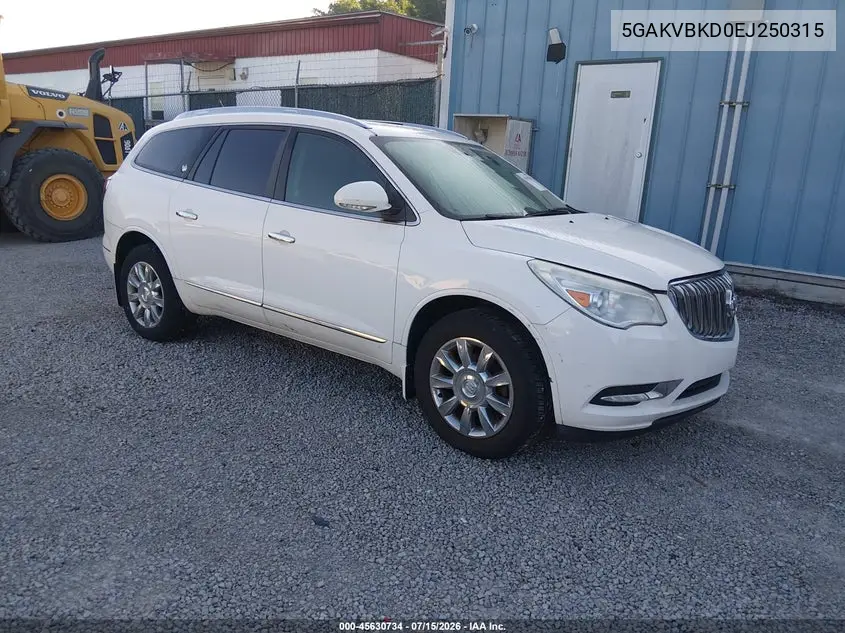 2014 Buick Enclave Leather VIN: 5GAKVBKD0EJ250315 Lot: 45630734