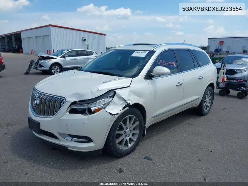 2014 Buick Enclave Leather VIN: 5GAKVBKDXEJ233554 Lot: 45664398