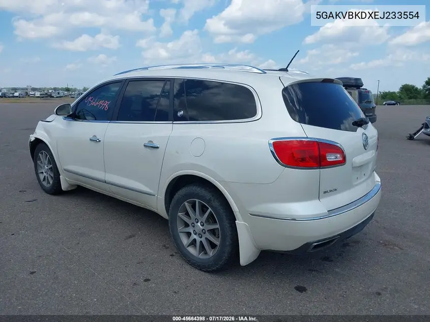 2014 Buick Enclave Leather VIN: 5GAKVBKDXEJ233554 Lot: 45664398