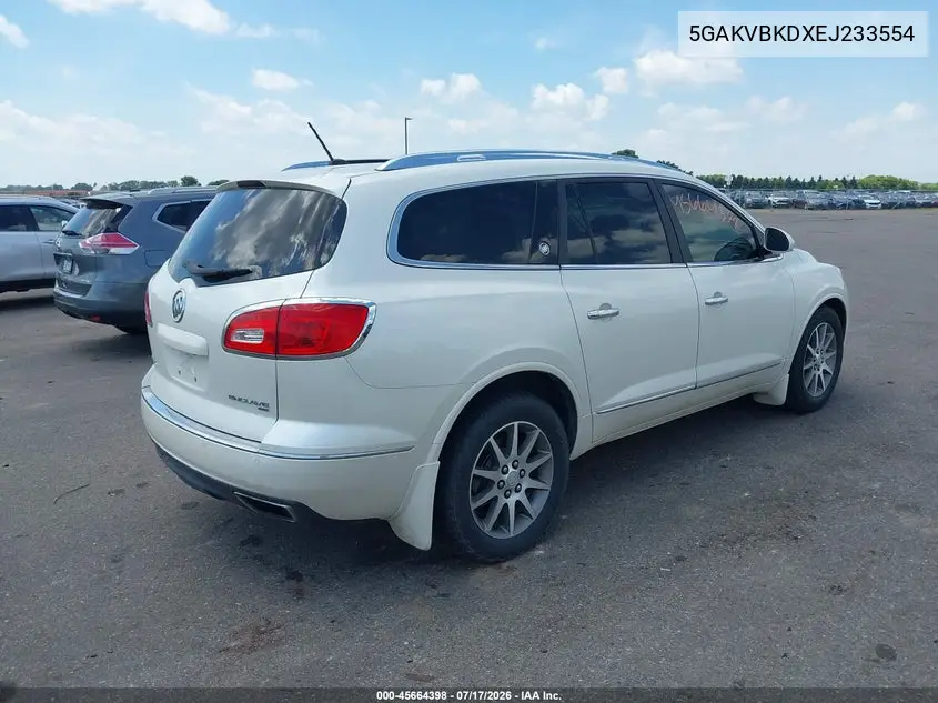 2014 Buick Enclave Leather VIN: 5GAKVBKDXEJ233554 Lot: 45664398