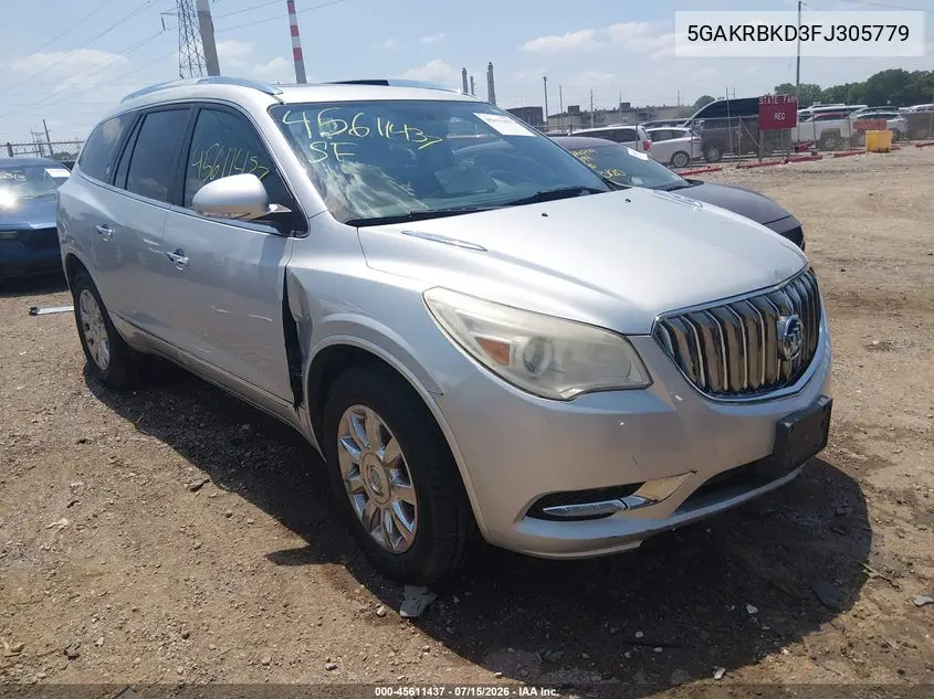 2015 Buick Enclave Leather VIN: 5GAKRBKD3FJ305779 Lot: 45611437