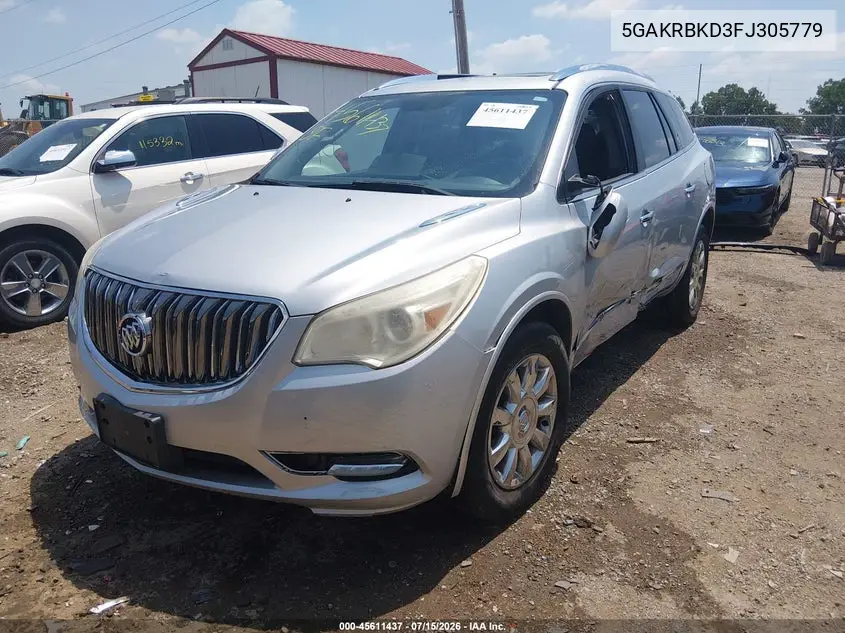 2015 Buick Enclave Leather VIN: 5GAKRBKD3FJ305779 Lot: 45611437