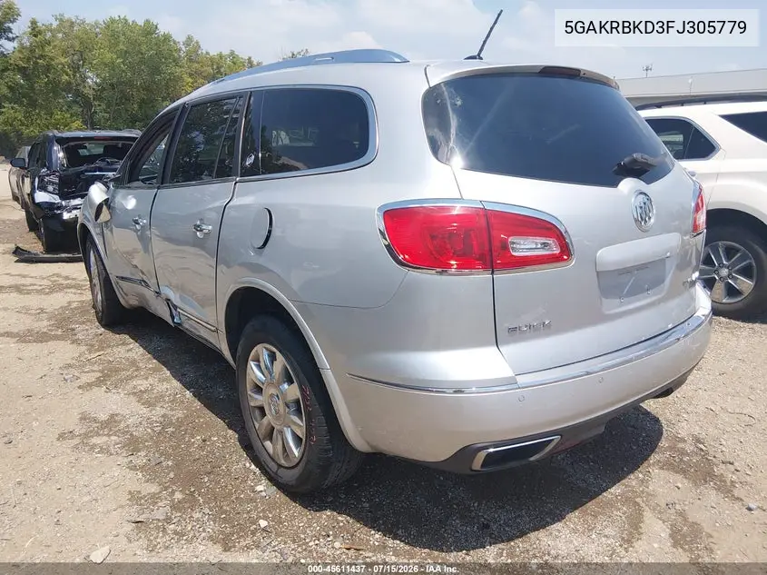 2015 Buick Enclave Leather VIN: 5GAKRBKD3FJ305779 Lot: 45611437