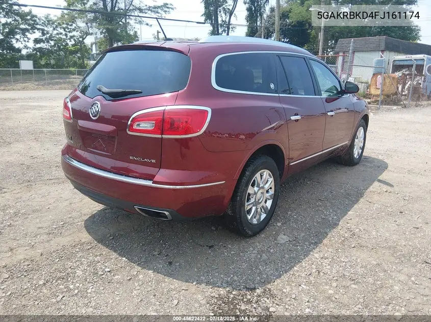 2015 Buick Enclave Leather VIN: 5GAKRBKD4FJ161174 Lot: 45622422
