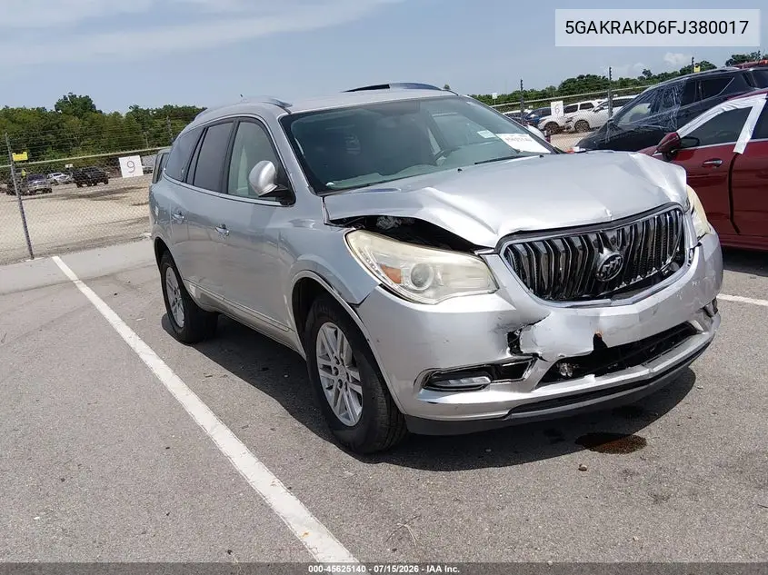 2015 Buick Enclave Convenience VIN: 5GAKRAKD6FJ380017 Lot: 45625140