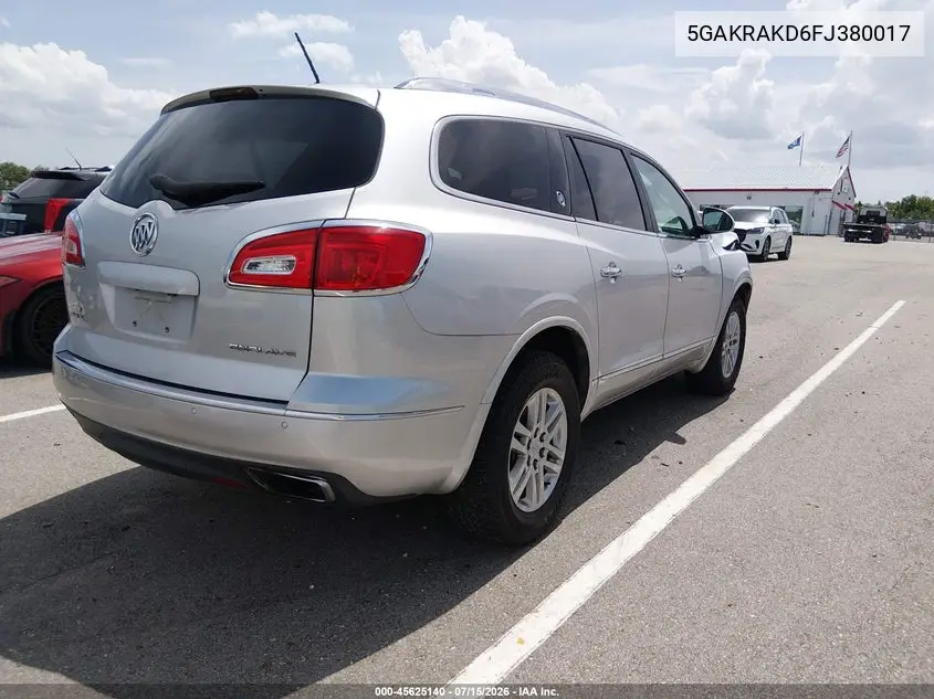 2015 Buick Enclave Convenience VIN: 5GAKRAKD6FJ380017 Lot: 45625140