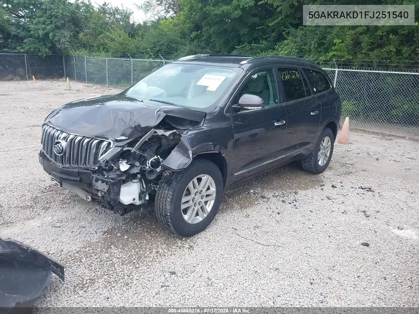 2015 Buick Enclave Convenience VIN: 5GAKRAKD1FJ251540 Lot: 45665276