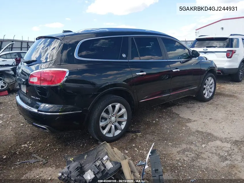 2016 Buick Enclave Leather VIN: 5GAKRBKD4GJ244931 Lot: 45360105