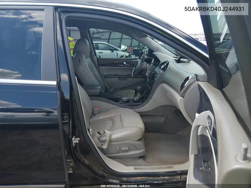2016 Buick Enclave Leather VIN: 5GAKRBKD4GJ244931 Lot: 45360105